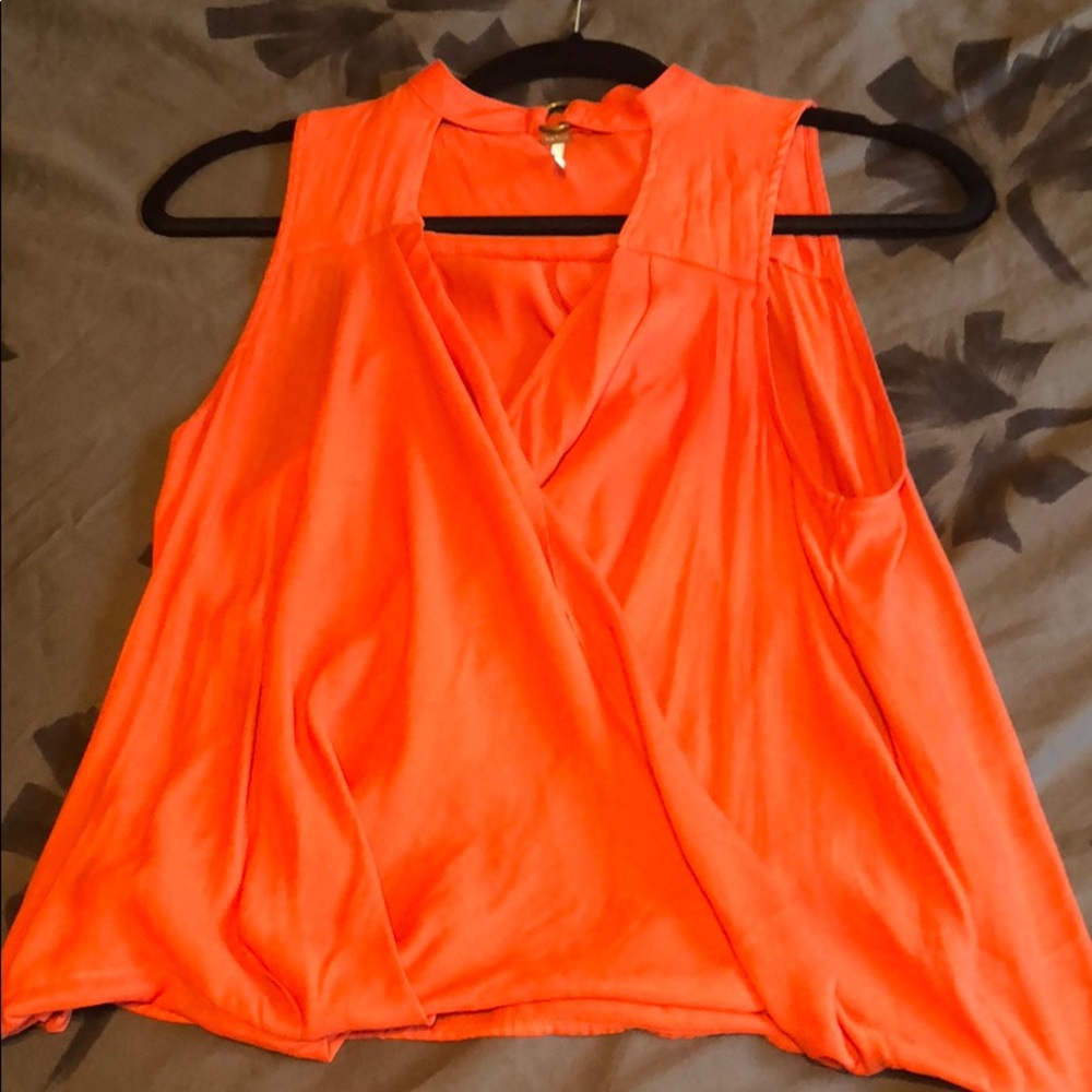 Free people orange choker tank